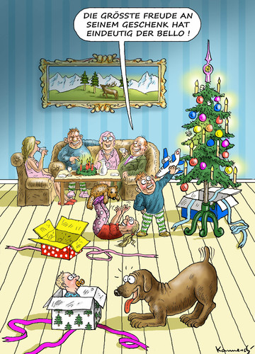 Cartoon: Weihnachtsgeschenk für Bello (medium) by marian kamensky tagged weihnachten,santa,klaus,weihnachten,santa,klaus