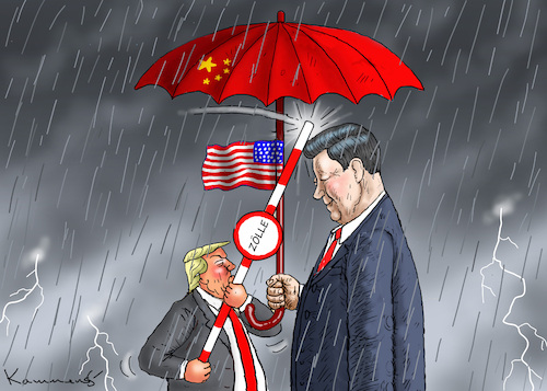 Cartoon: ZÖLLNER TRUMP (medium) by marian kamensky tagged trump,lädt,xi,zur,inauguration,trump,lädt,xi,zur,inauguration