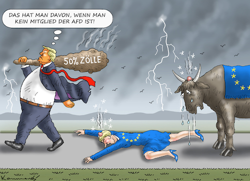 Cartoon: ZOLLGEWALTTÄTER TRUMP (medium) by marian kamensky tagged musk,trump,zuckerberg,bezos,felon,and,elon,in,panama,zölle,diktator,selenskyj,putin,ukraine,usa,china,handelskrieg,musk,trump,zuckerberg,bezos,felon,and,elon,in,panama,zölle,diktator,selenskyj,putin,ukraine,usa,china,handelskrieg