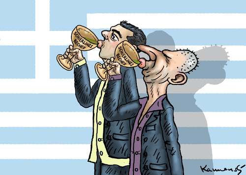 Cartoon: ZWEI MAL SOKRATES (medium) by marian kamensky tagged alexis,tsipras,griechenland,rettungsschirm,eu,griechowestern,alexis,tsipras,griechenland,rettungsschirm,eu,griechowestern