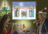 Cartoon: A HOLY SHIT CHRISTMAS (small) by marian kamensky tagged groko,spd,parteitag,schulz,würselen,merkel,andrea,nahles,scholz,hessen,wahlen,akk,kühnert,bremen,rezo,weihnachten,trump