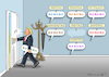 Cartoon: BLA BLA TRUMP (small) by marian kamensky tagged obama,trump,präsidentenwahlen,usa,baba,vanga,republikaner,inauguration,demokraten,wikileaks,faschismus,manafort,cohen,hurrikan,florence,kavanaugh