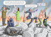 Cartoon: ES IST KRIEG UND KEINER GEHT HIN (small) by marian kamensky tagged bundeswehr,super,gau,taurus,putin,ukraine,krieg,baerbock,macron