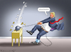 Cartoon: ES KANN NUR EINEN GEBEN (small) by marian kamensky tagged trump,und,der,hurrikan,milton,us,wahlen,kopf,an,rennen,kamala,harris