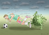 Cartoon: FUSSBALLENTGÖTTERUNG (small) by marian kamensky tagged coronavirus,epidemie,gesundheit,panik,stillegung,trump,pandemie