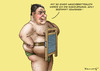 Cartoon: GABRIELS WASCHBRETTBAUCH (small) by marian kamensky tagged vierte,amtszeit,kanzlerkandidatur,merkel,gabriel,cdu,scu,spd