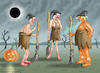 HALLOWEEN IN NEANDERTHAL (small) Cartoon: HALLOWEEN IN NEANDERTHAL (small) by marian kamensky tagged halloween,in,neanderthal,trump