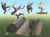 Cartoon: MONSTER-SIEGESPARTY (small) by marian kamensky tagged trump,und,der,hurrikan,milton,wahlsieger