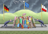 Cartoon: POLEN - GRENZKONFLIKT (small) by marian kamensky tagged abschiebewütige,eu,polen,deutschland