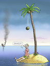 Cartoon: Saved! (small) by marian kamensky tagged humor,schwarzer,island,letzter,wille,reue