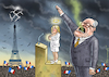 Cartoon: THE HOLY SHIT IN FRANCE (small) by marian kamensky tagged präsidenten,wahlen,in,frankreich,stichwahl,terroranschlag,champs,elysees