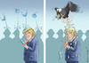 Cartoon: THE TWEET-END (small) by marian kamensky tagged obama,trump,präsidentenwahlen,usa,baba,vanga,republikaner,inauguration,demokraten,wikileaks,faschismus