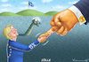 Cartoon: ZOLLEINIGUNG IN SCHOTTLAND (small) by marian kamensky tagged zolleinigung,in,schottland,eu,trump