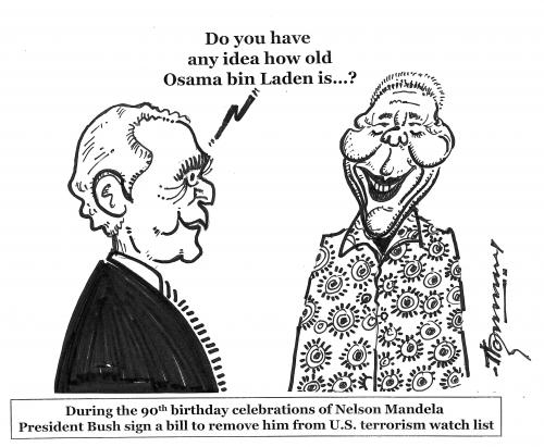 Cartoon: Happy 90th Bday Mr. Mandela (medium) by Thommy tagged nelson,mandela