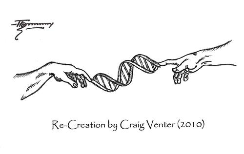 Cartoon: Re-Creation by Craig Venter (medium) by Thommy tagged dna,craig,venter,creation