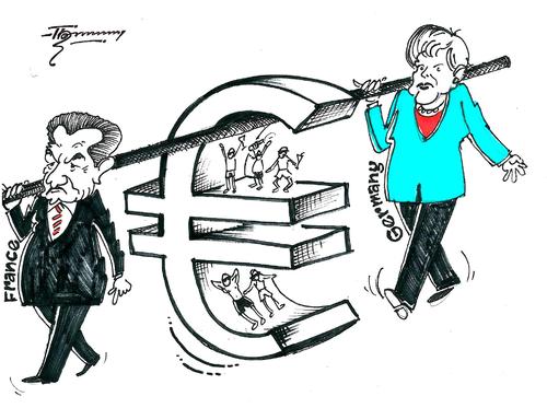 Cartoon: The Euro (medium) by Thommy tagged euro,germany,france