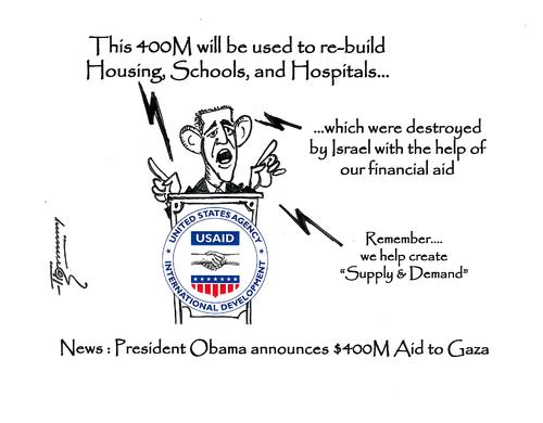 Cartoon: US aid for Gaza (medium) by Thommy tagged usaid,gaza