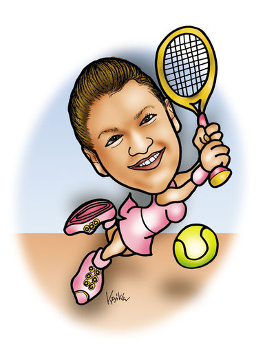 Cartoon: Agnieszka Radwanska (medium) by Krzyskow tagged tenis