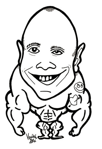 Cartoon: karykatura_41_14 (medium) by Krzyskow tagged dwayne,johnson