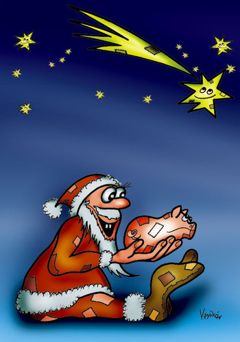 Cartoon: Santa6 (medium) by Krzyskow tagged versprochen,weihnachtsmann,clause,santa,weihnachten,christmas,xmas