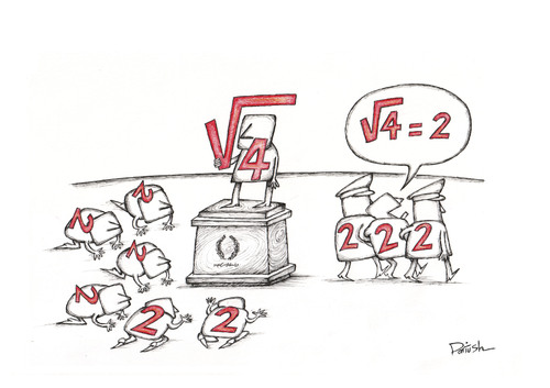 Cartoon: Radical 4 (medium) by dariush ramezani tagged mathematics,politics,people,dictator