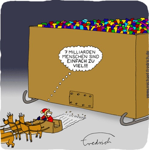 Cartoon: Überlast (medium) by Fredrich tagged weihnachten,christmas,weihnachtsmann,santa,claus,pere,noel