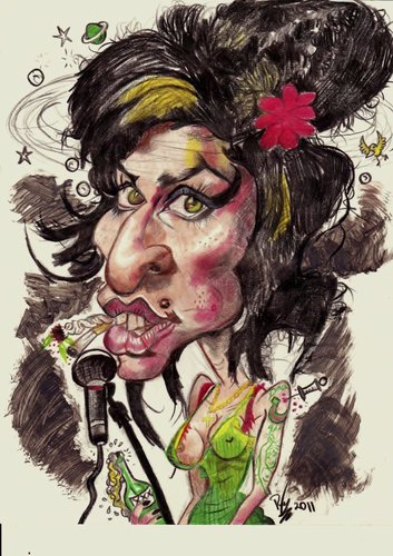 Cartoon: Amy Winehouse (medium) by RoyCaricaturas tagged winehouse,amy,singers,famous,soul,music,legends