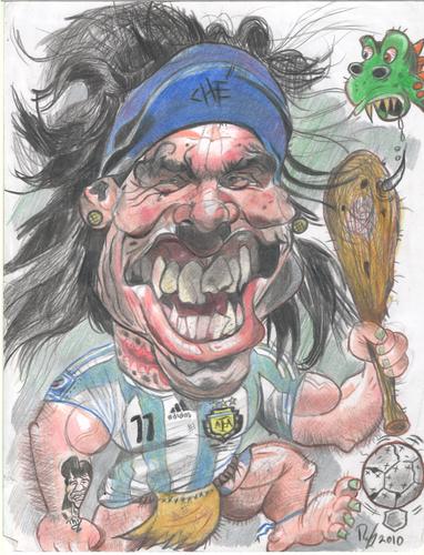 Cartoon: Carlos Tevez caveman (medium) by RoyCaricaturas tagged tevez,soccer,argentina