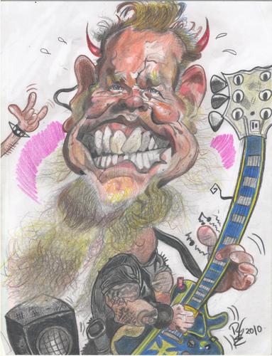 Cartoon: James Hetfield smile (medium) by RoyCaricaturas tagged james,hetfield,metallica,rock,roll,music,artist