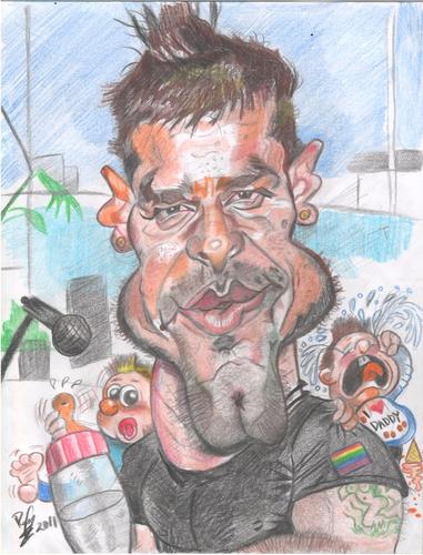Cartoon: Ricky Martin and his childrens (medium) by RoyCaricaturas tagged ricky,martin,music,artist,pop