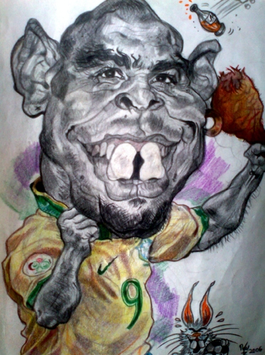 Cartoon: Ronaldo Nazario (medium) by RoyCaricaturas tagged ronaldo,brazil,soccer,football