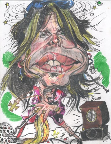 Cartoon: Steven Tyler - Aerosmith (medium) by RoyCaricaturas tagged steven,tyler,caricatura,musicos