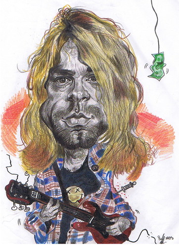 Cartoon: The great Cobain (medium) by RoyCaricaturas tagged cobain,nirvana,kurt,rockandroll,music