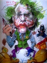 Cartoon: Heath Ledger as The Joker. (small) by RoyCaricaturas tagged joker,batman,ledger,hollywood,actors,famous