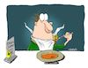 Cartoon: H in der Suppe (small) by geralddotcom tagged haar,suppe,restaurant,irritation,irritiert,verblüfft,erstaunt,buchstabe,gast,essen