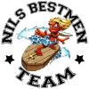 Cartoon: Nils Bestmen Team logo (small) by Mikl tagged mikl,michael,olivier,miklart,art,illustration,painting,kamafun,nils,logo,tshirt,bachelor,party,bestmen,team
