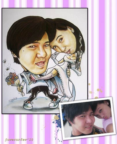 Cartoon: couple caricature 3 (medium) by juwecurfew tagged couple,caricature