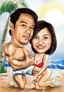 Cartoon: couple on the beach (small) by juwecurfew tagged couple,on,the,beach