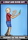 Cartoon: Whats he doing ? (small) by Mike J Baird tagged iphone,deaf,dumb,communication,life