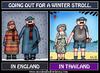 Cartoon: Winter Stroll (small) by Mike J Baird tagged thailand,england,christmas,winter,sunshine,warm,cold