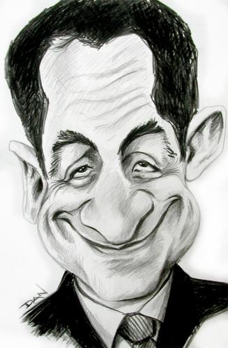 Cartoon: Caricature of Sarkozy (medium) by Dan tagged caricature,cartoon,picasso,president,dan,famous,face,france,french,politic,political