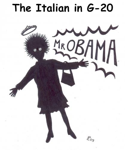 Cartoon: . (medium) by paolo lombardi tagged italy,uk,usa,berlusconi,obama,queen,politics,satire,comics,cartoons