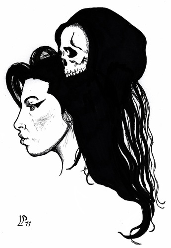 Cartoon: Amy and Death (medium) by paolo lombardi tagged winehouse,amy