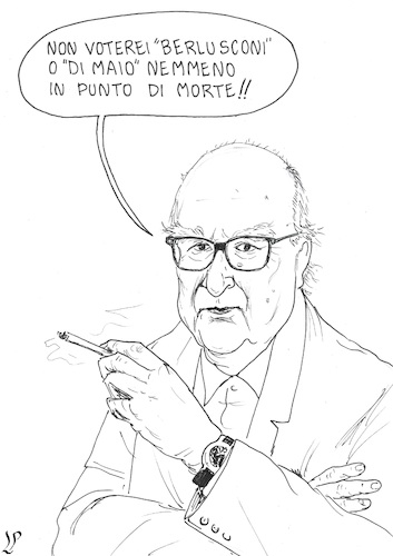 Cartoon: Andrea Camilleri (medium) by paolo lombardi tagged italy