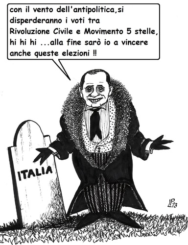 Cartoon: Avviso ai votanti (medium) by paolo lombardi tagged italy,politics,satire,cartoon,election,berlusconi