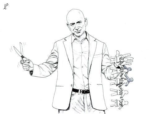 Cartoon: Bezos s cuts (medium) by paolo lombardi tagged bezos,washington,post,trump,press,freedom