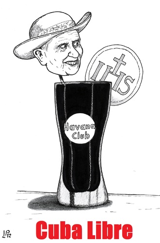 Cartoon: Cuba (medium) by paolo lombardi tagged papa,cuba,ratzinger