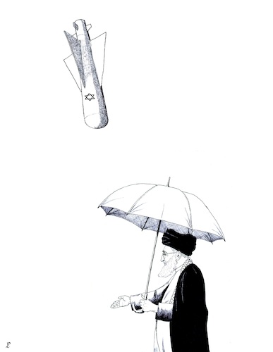 Cartoon: Escalation (medium) by paolo lombardi tagged iran,israel,war,peace,khamenei