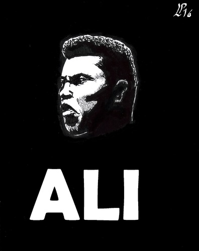 Cartoon: Goodbye Ali (medium) by paolo lombardi tagged champion,boxe