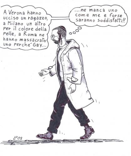 Cartoon: Italia Xenofoba (medium) by paolo lombardi tagged italy,politic,satire,caricature